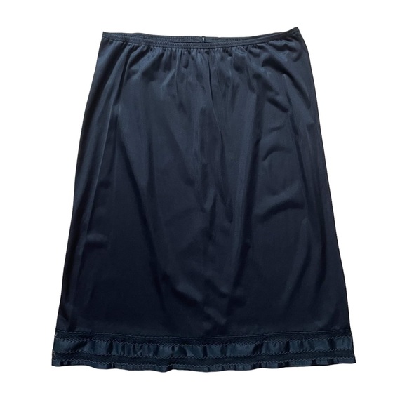 Classic Black A-Line Midi Slip Skirt Large Extra Large - Picture 1 of 3